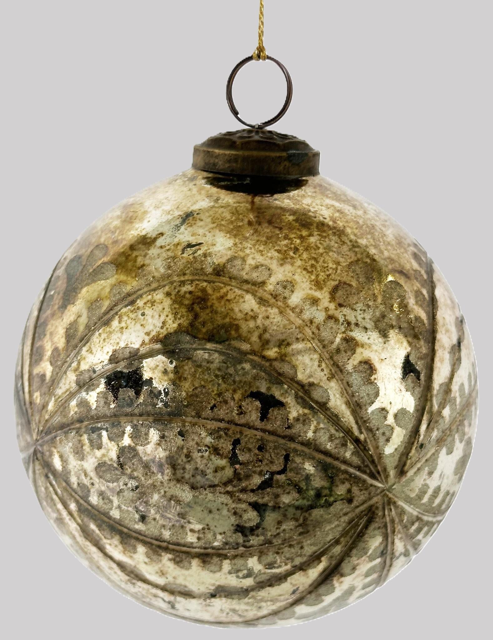 Bola Vidro Dourada Vintage Ø12cm
