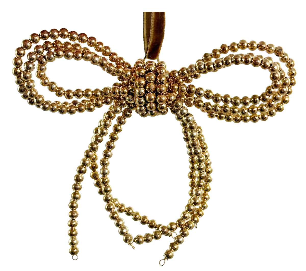 Laço Dourado Missangas 11cm