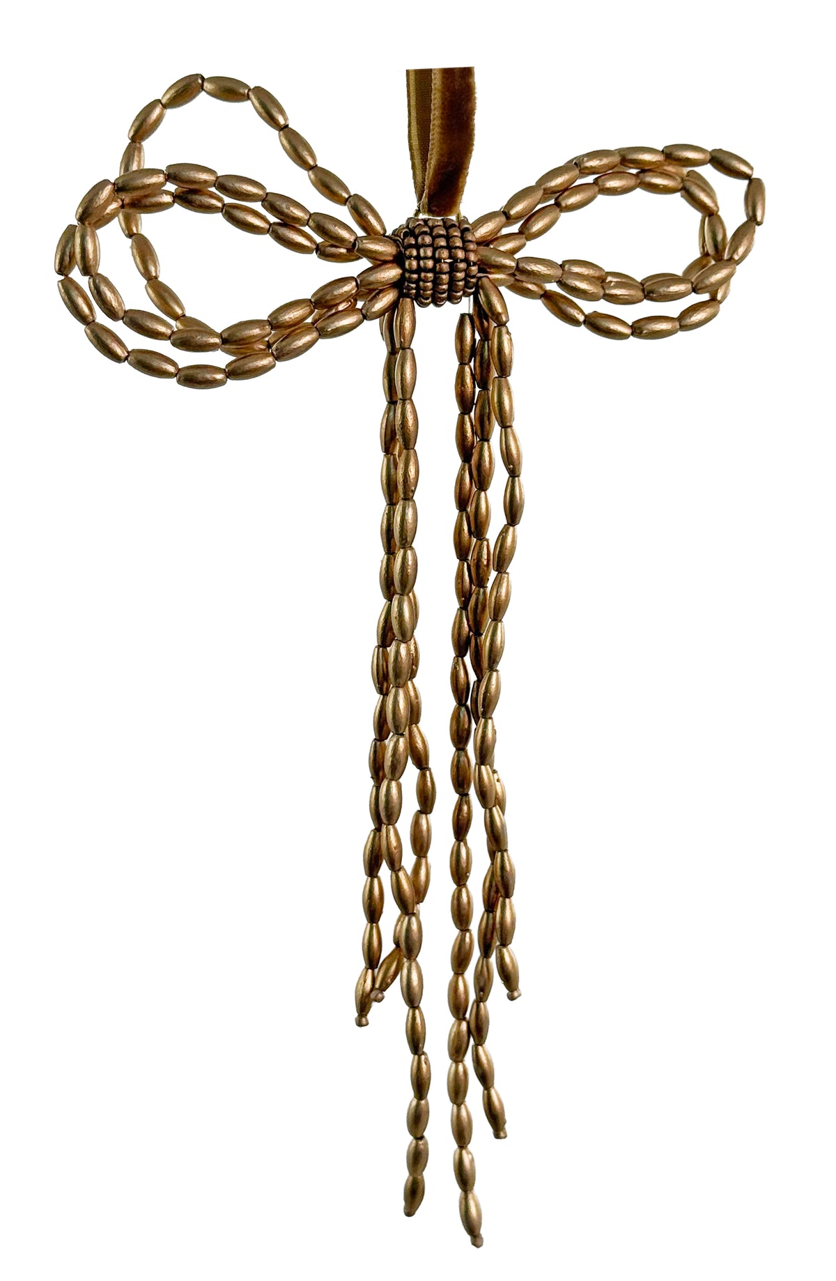 Laço Dourado Missangas 17cm