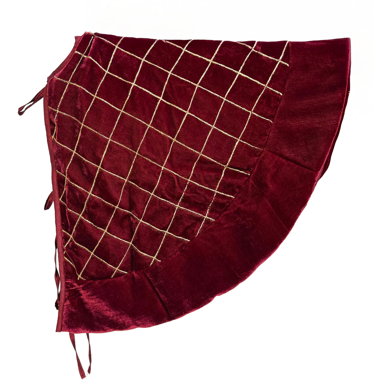 Saiote Veludo Bordeaux glitter dourado 100cm