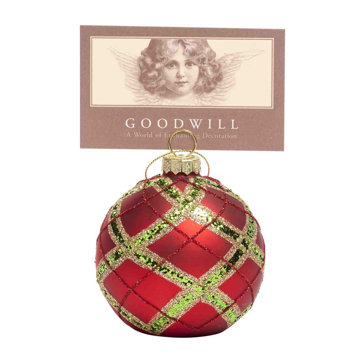 Porta-cartões bola tartan 10,5cm