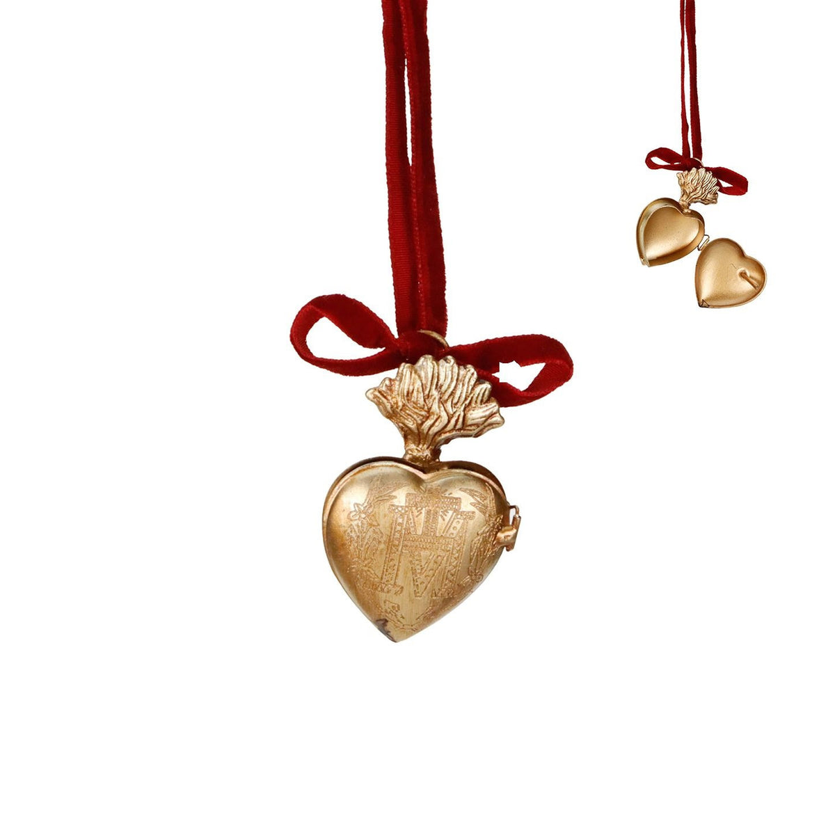 Penduro Caixa Decorativa Sagrado Coração 5,5cm
