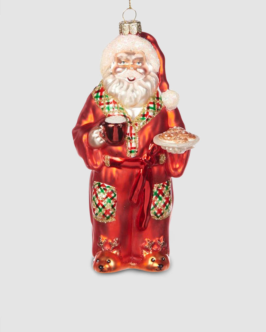 Penduro Pai Natal de Vidro 16cm