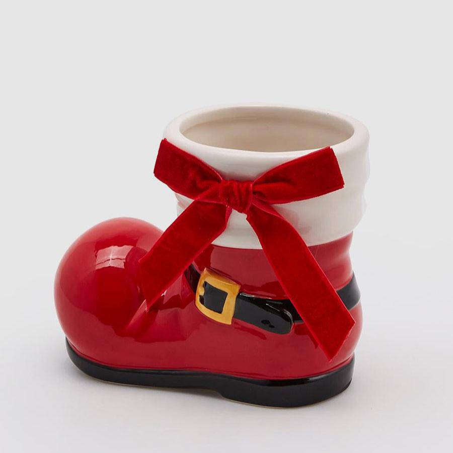 Vaso Bota Pai Natal 13x8x16cm