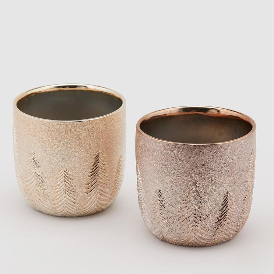 Vaso Dourado Pini 13x13.5cm. 1 uni