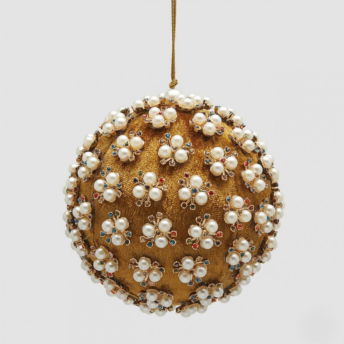Bola Dourada c/ Perolas Ø12cm