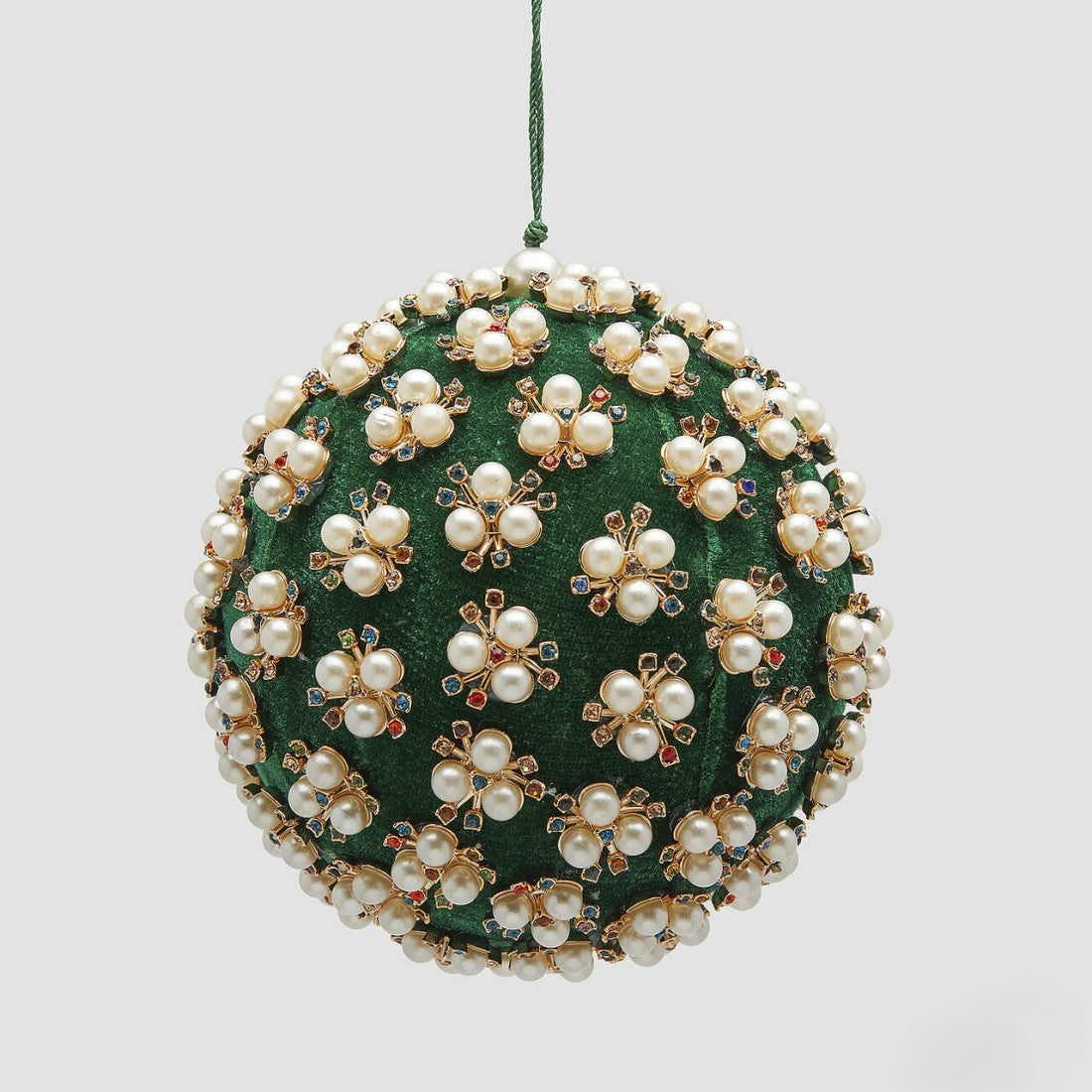 Bola Verde c/ Perolas Ø12cm