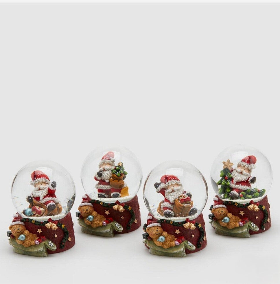 Globo de Neve Pai Natal e Urso 9cm Sortido