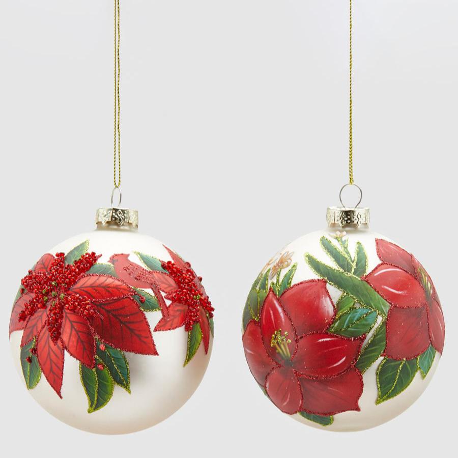 Bola Natal Flor Estrela Ø9cm