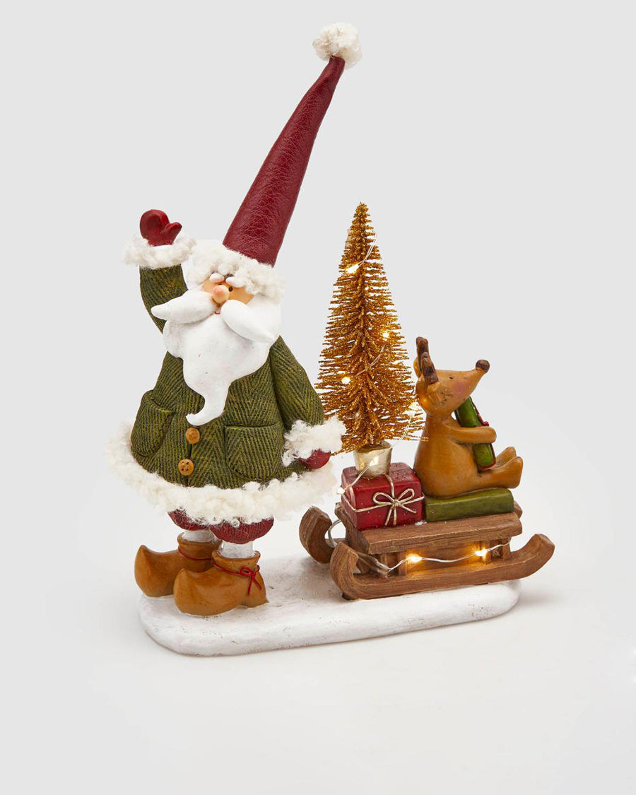 Pai Natal Trenó c/Led 26cm