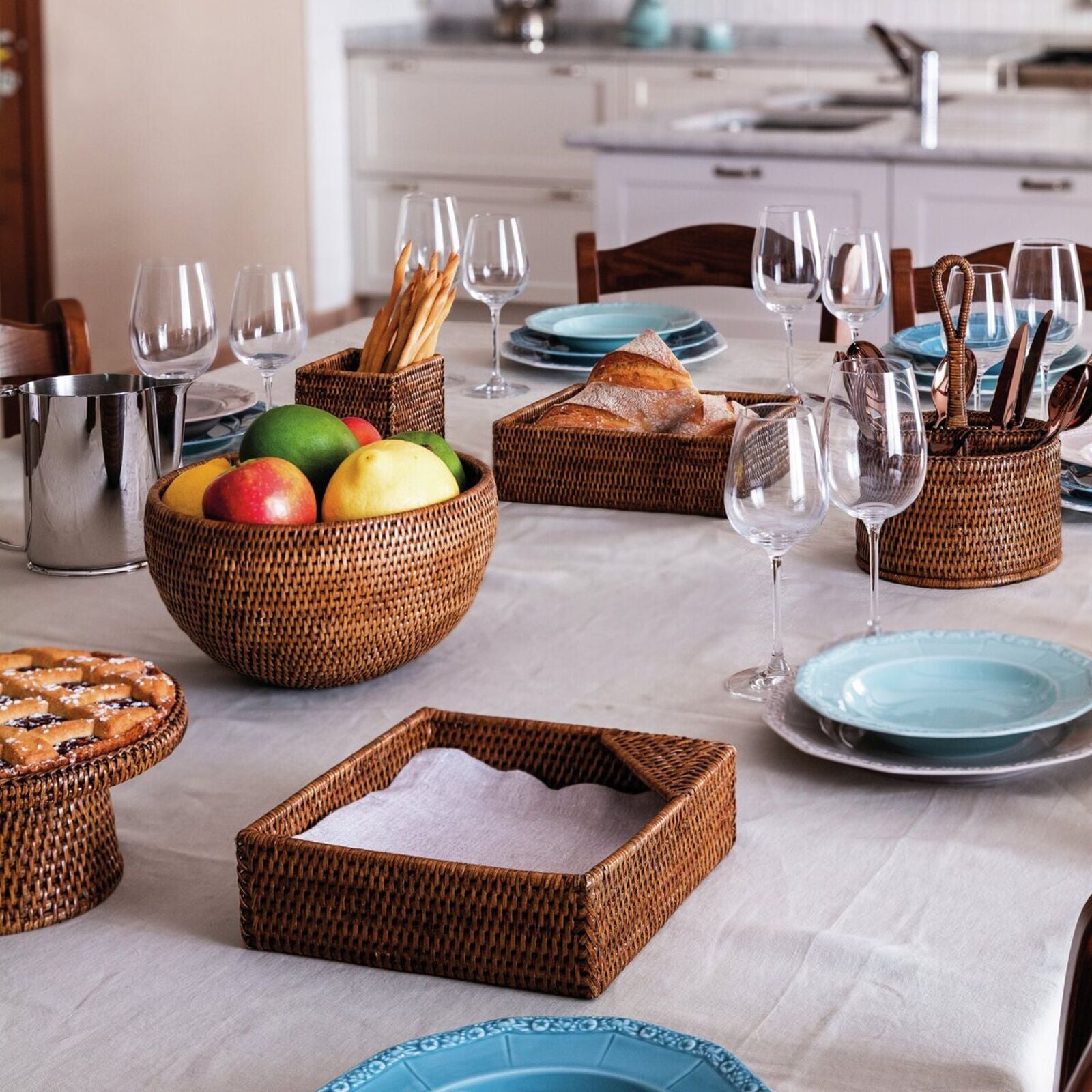 Bowl Rattan D31cm H 18cm