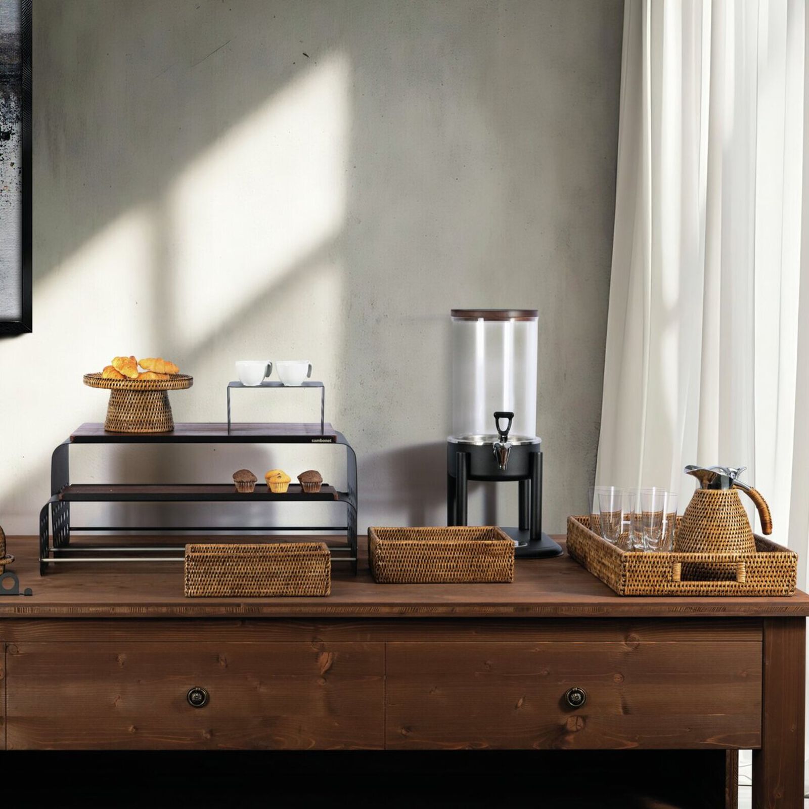 Tabuleiro em Rattan 53x32,5cm