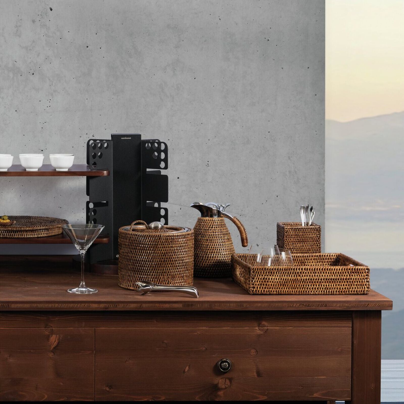 Balde De Gele Rattan D21cm H27cm