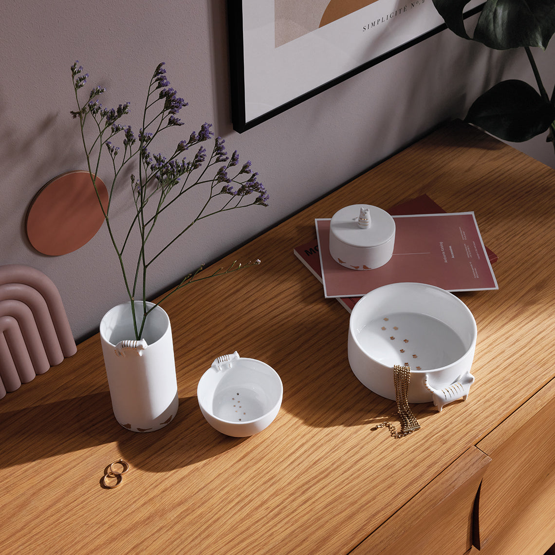 Jarra C/ Gato E Pássaros