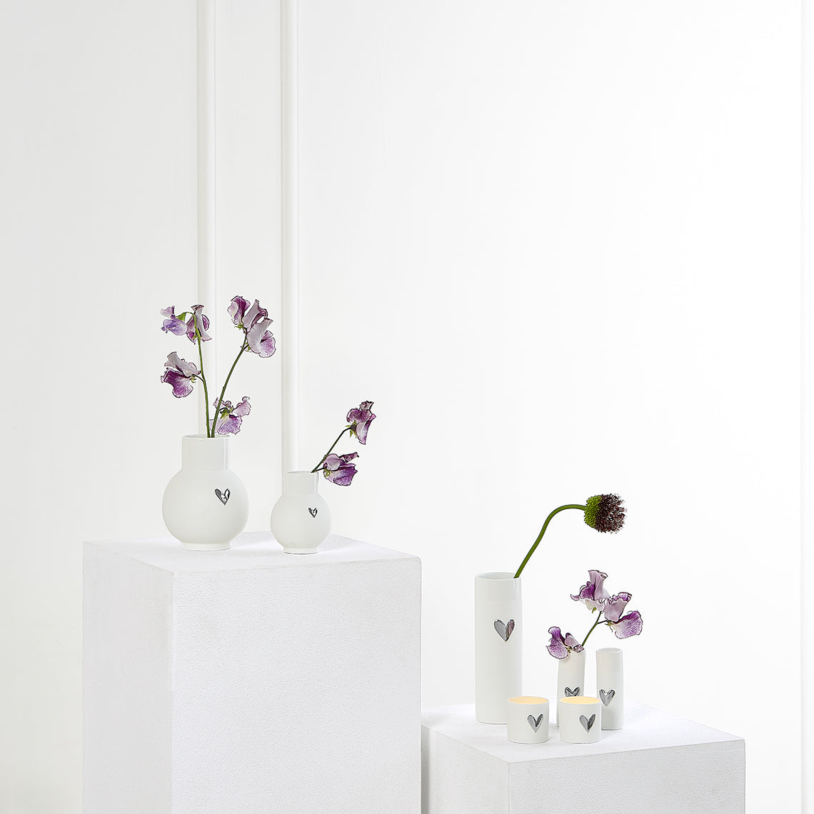 Jarra Lovely Pequena Coração Prateado 9cm