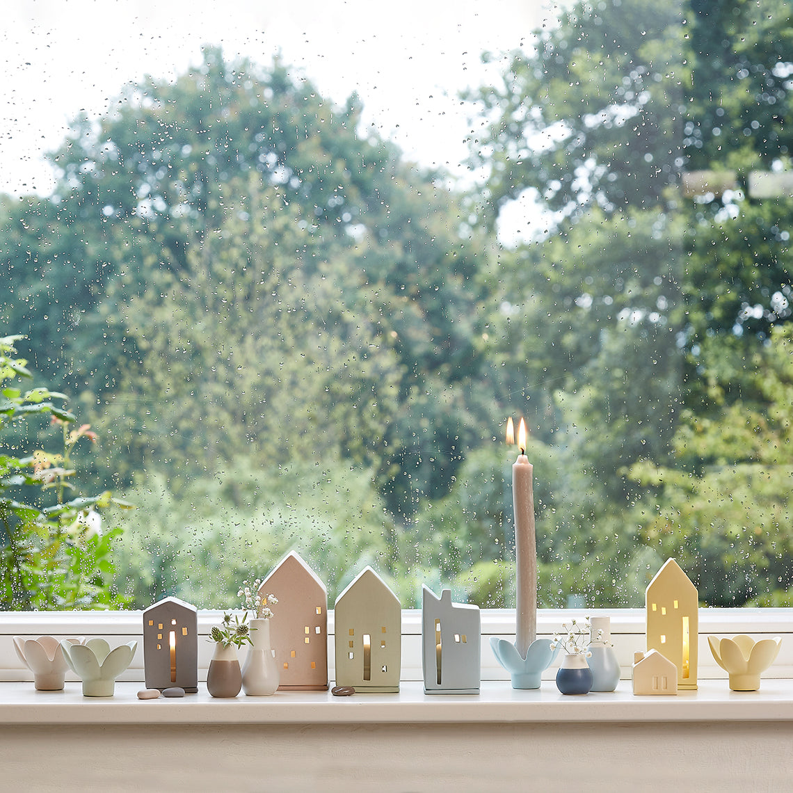 Casinha Tealight Amarelo Lima 14cm