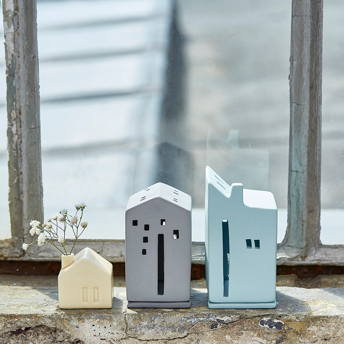 Casinha Tealight Verde Escura 12cm