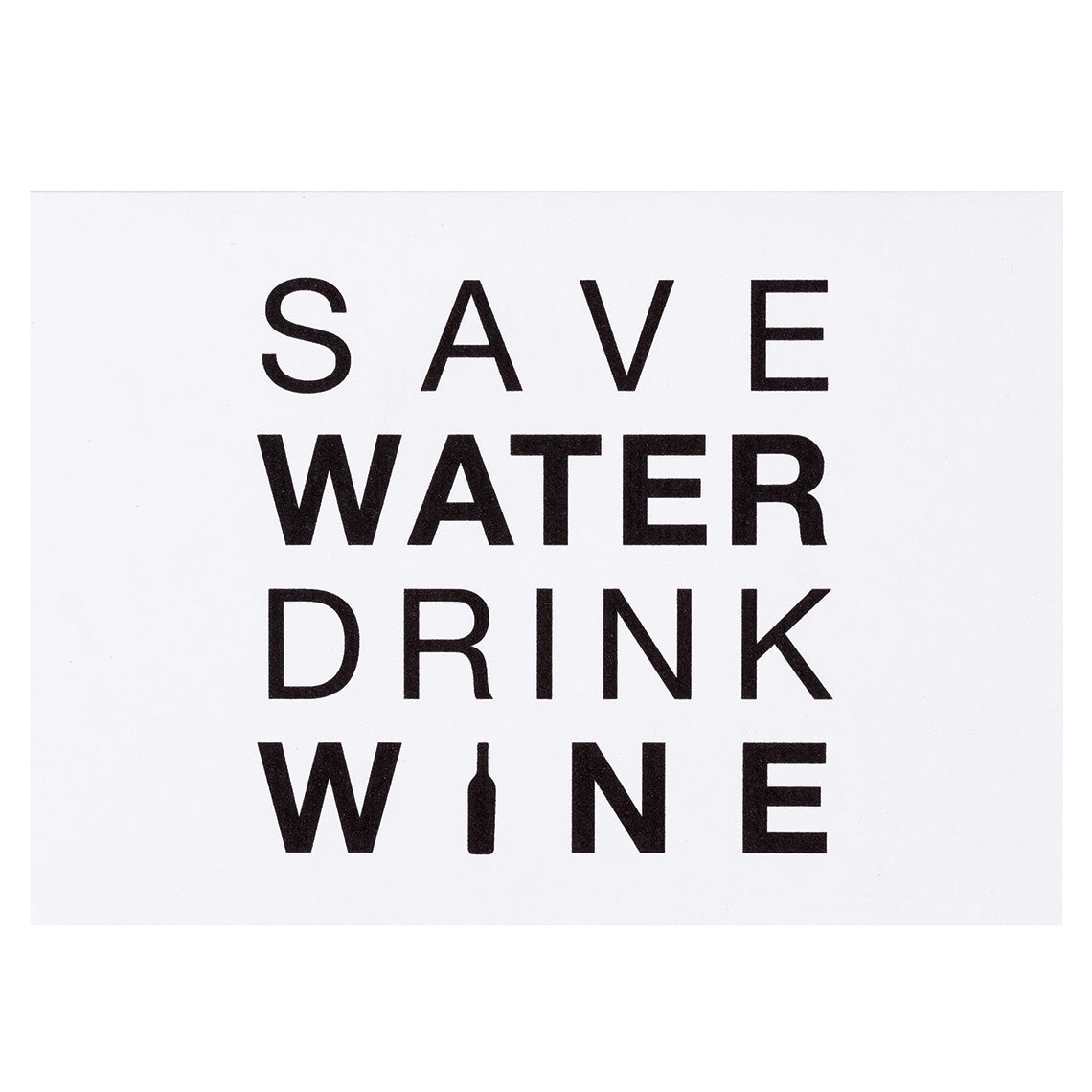 Postal "Save water drink wine"