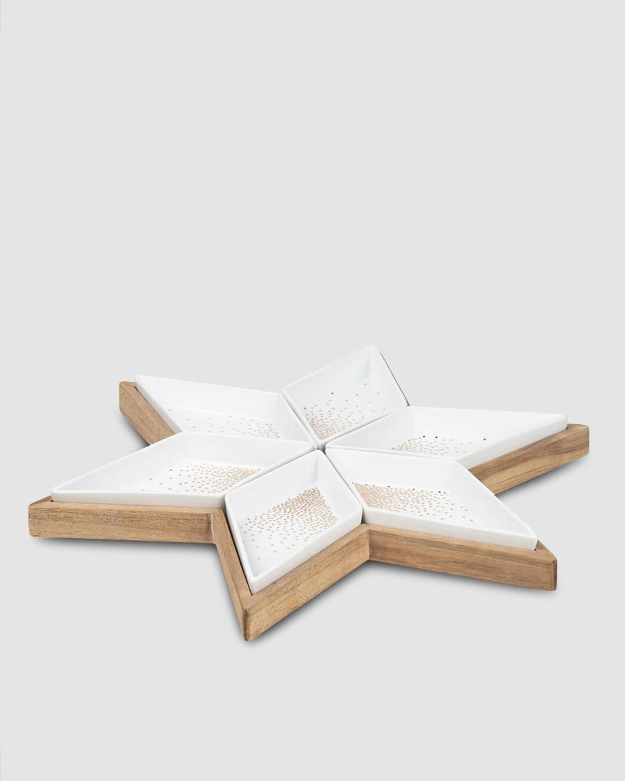 Tábua De Servir Em Forma De Estrela 40X4Cm