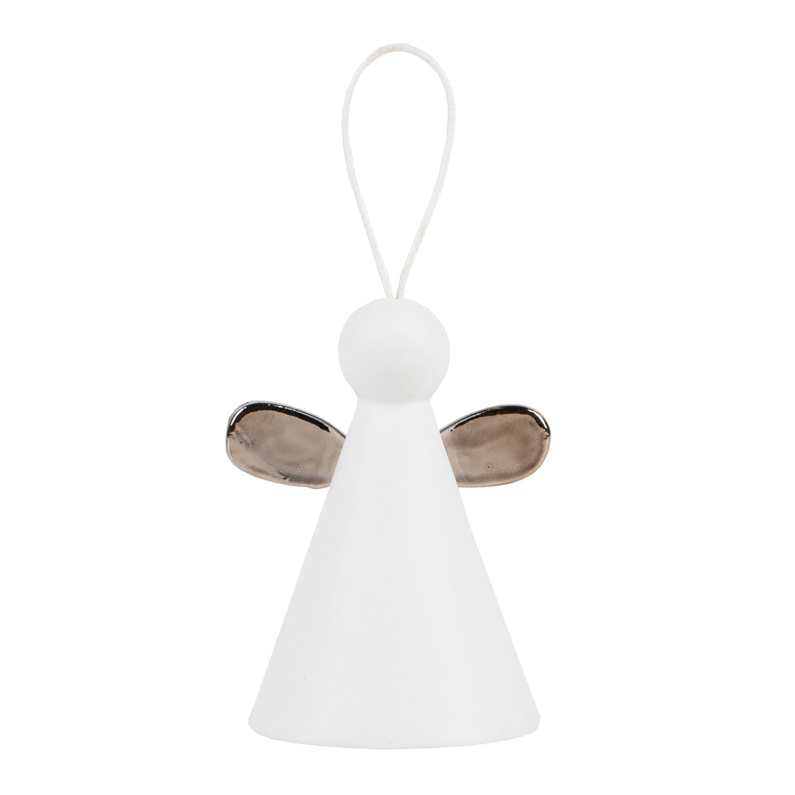 Penduro Anjo Asas Prateadas 6cm