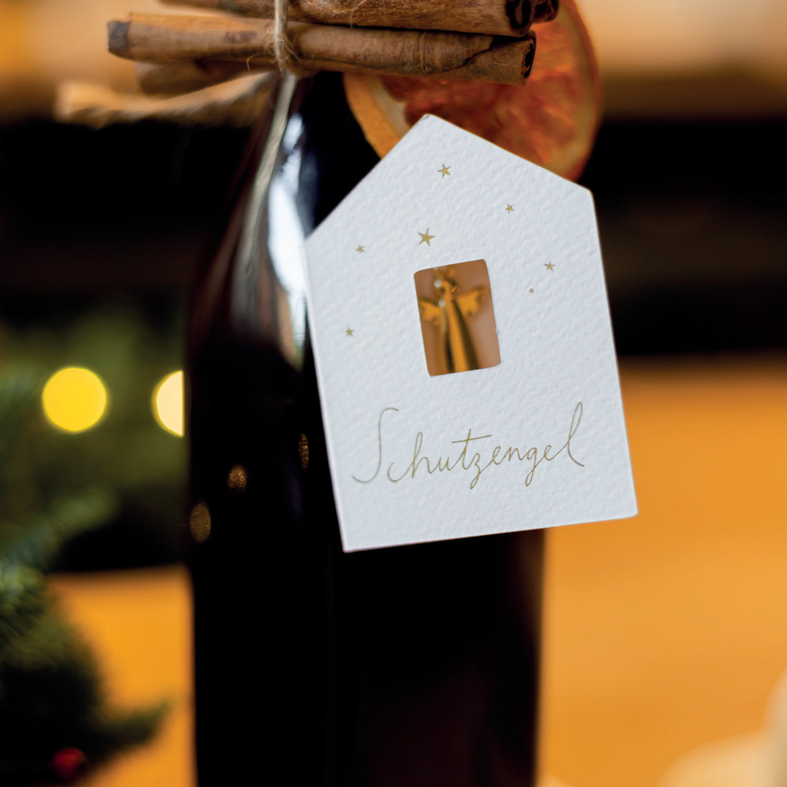 Mini Penduro Anjo da Guarda Dourado