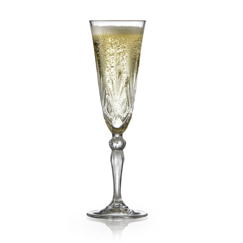 Set 4 Copos de Champagne Melodia Vidro Cristal