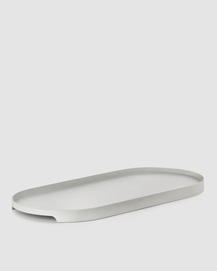 Tabuleiro Oval Cinza 16cm