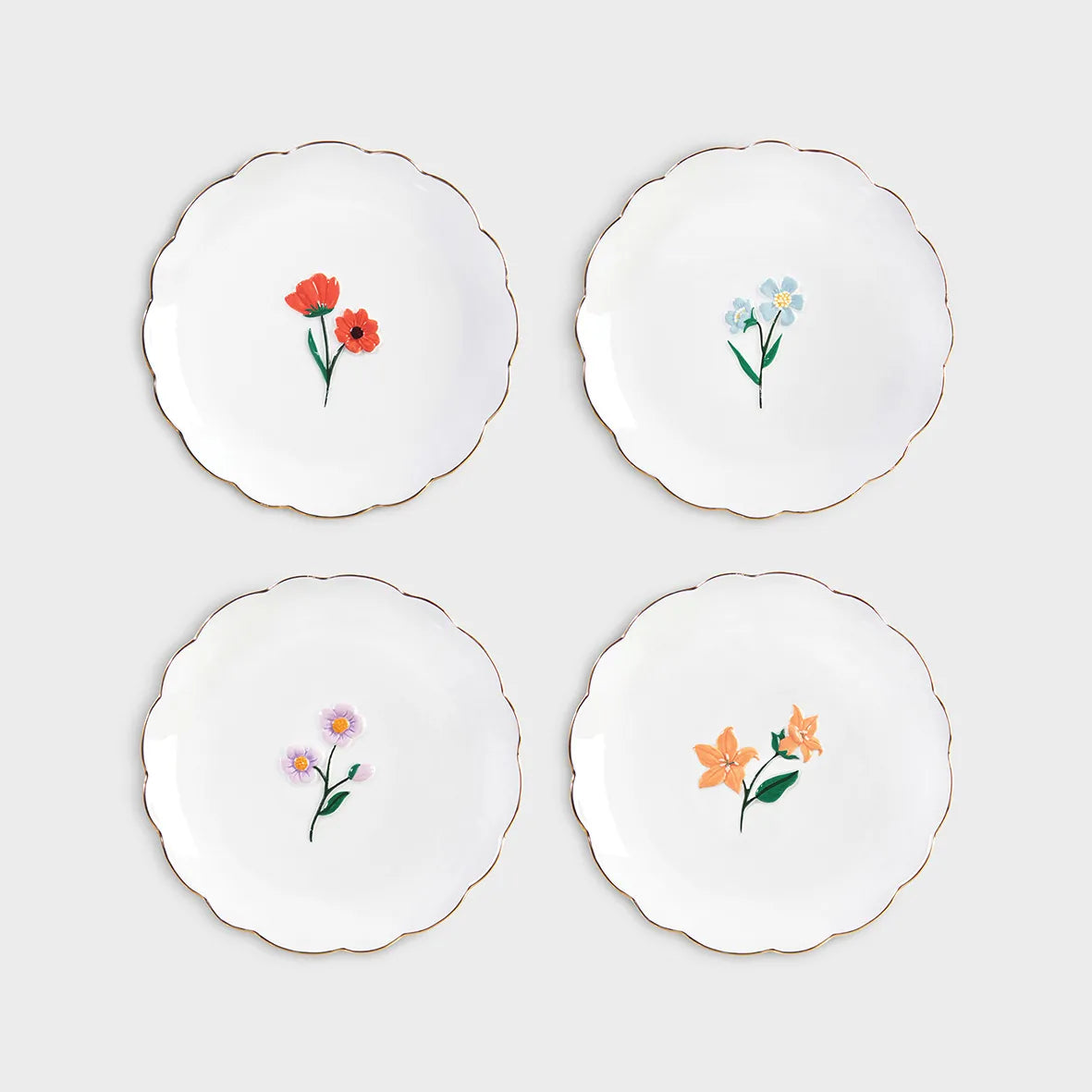 Set de 4 Pratos Wildflower Ø17cm
