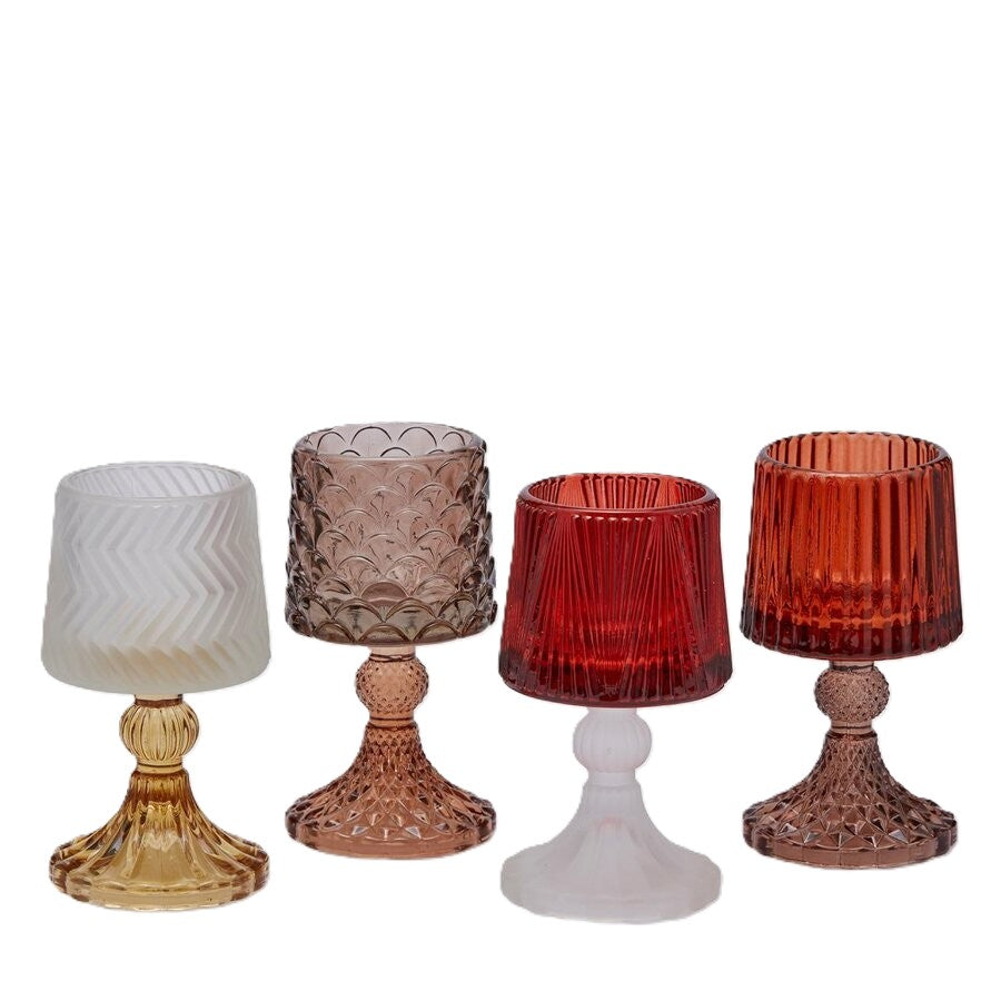 Castiçal Vidro Multicolor sortido 15cm