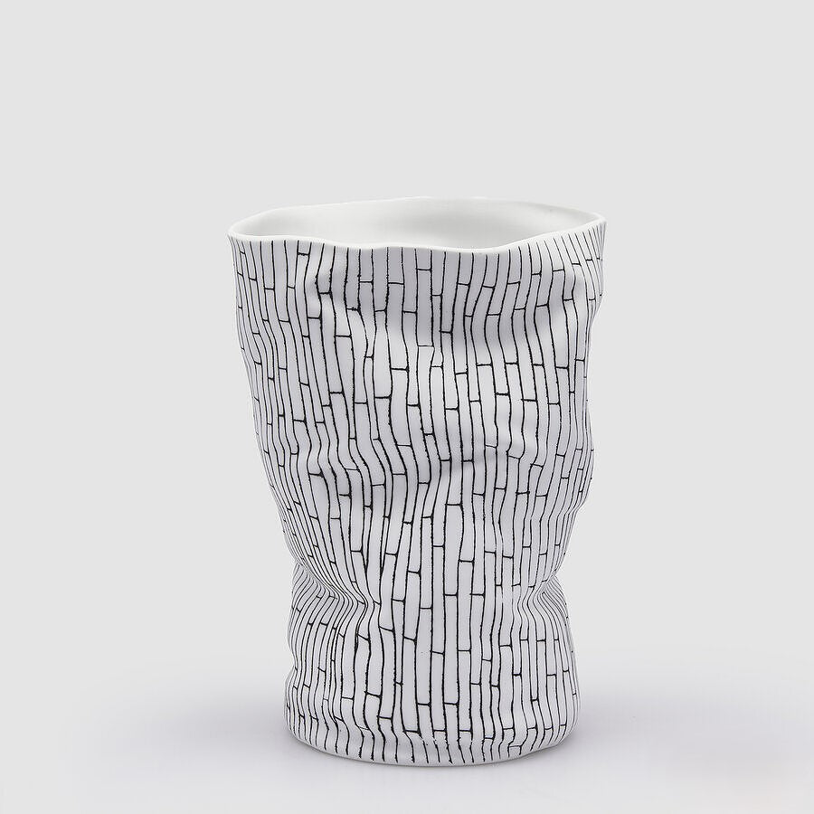 Jarra Deluxe Mosaico Branca Preta 38cm