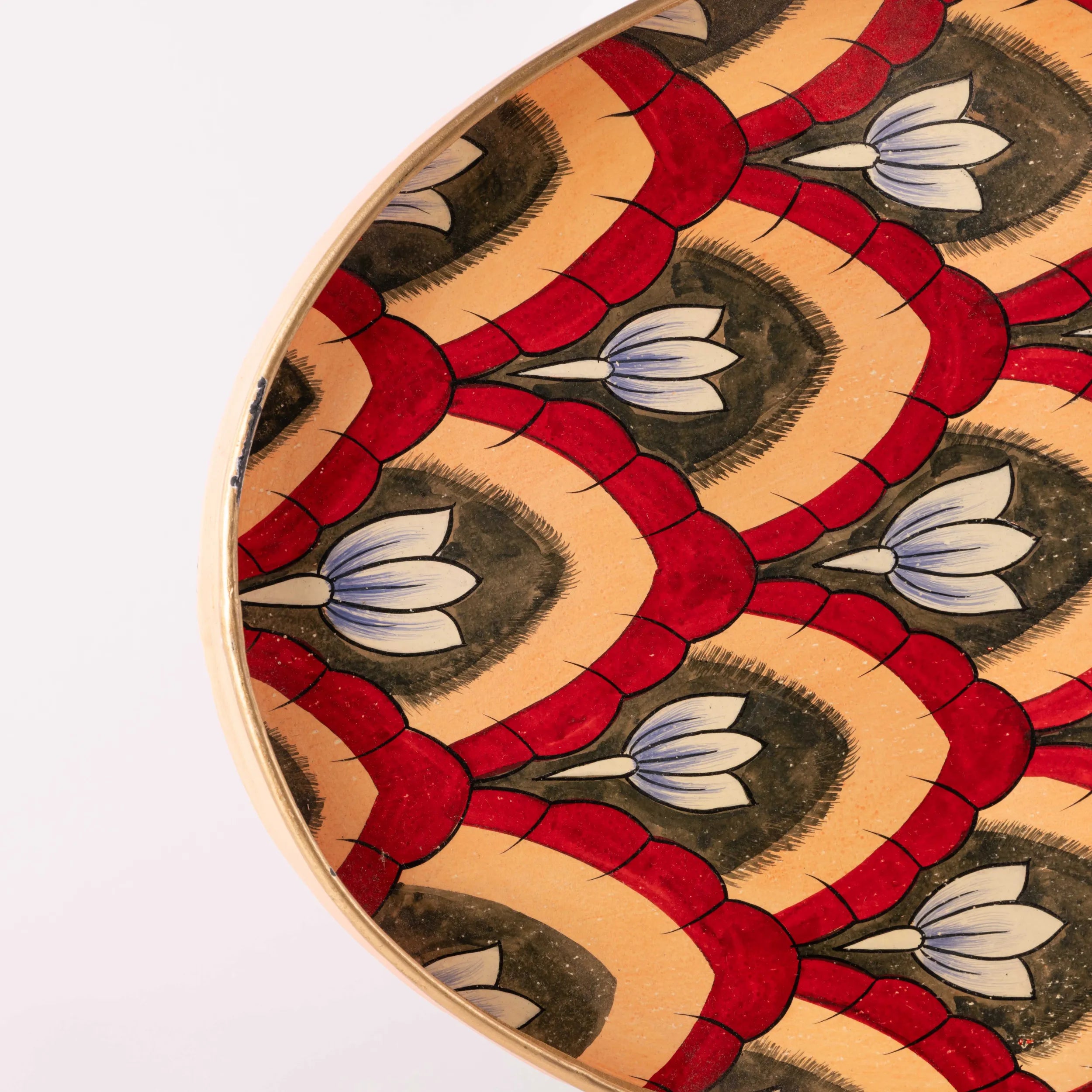 Tabuleiro Oval c/ Flores 48x39cm