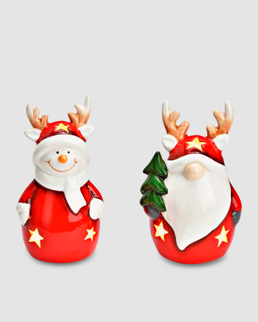 Pai Natal em Cerâmica c/ Led