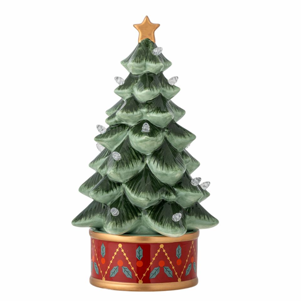 Árvore de Natal c/ Luzes Ceramica Verde 26cm