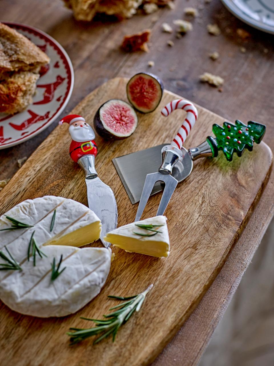 Set 3 Utensílios para queijo Vermelho e Vidro