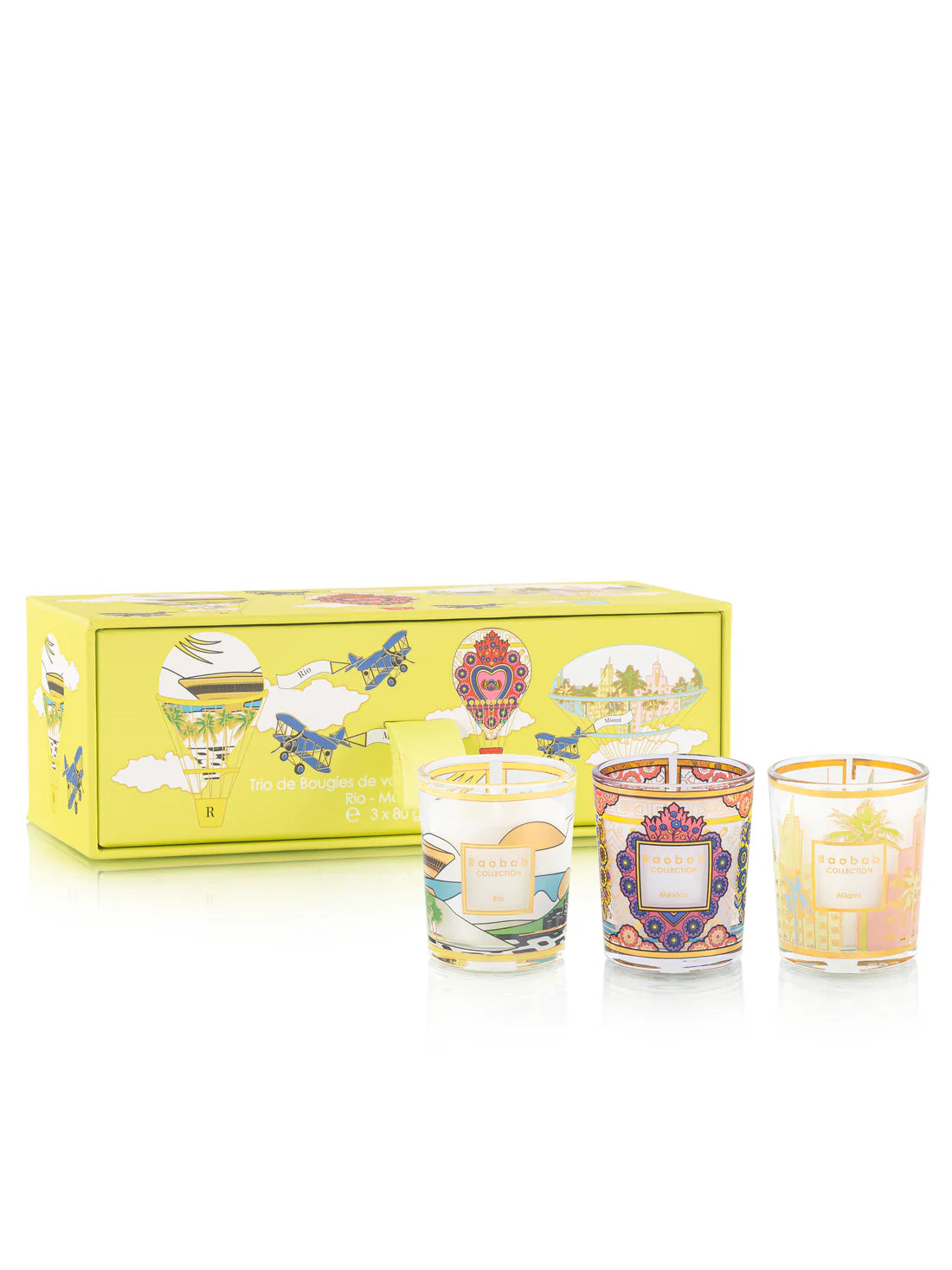 My First Baobab Travel Set 3 Velas Rio-Mexico-Miami