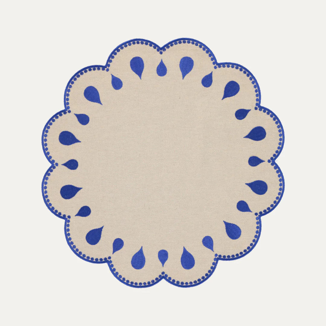 Individual Gotas, Bege com Azul