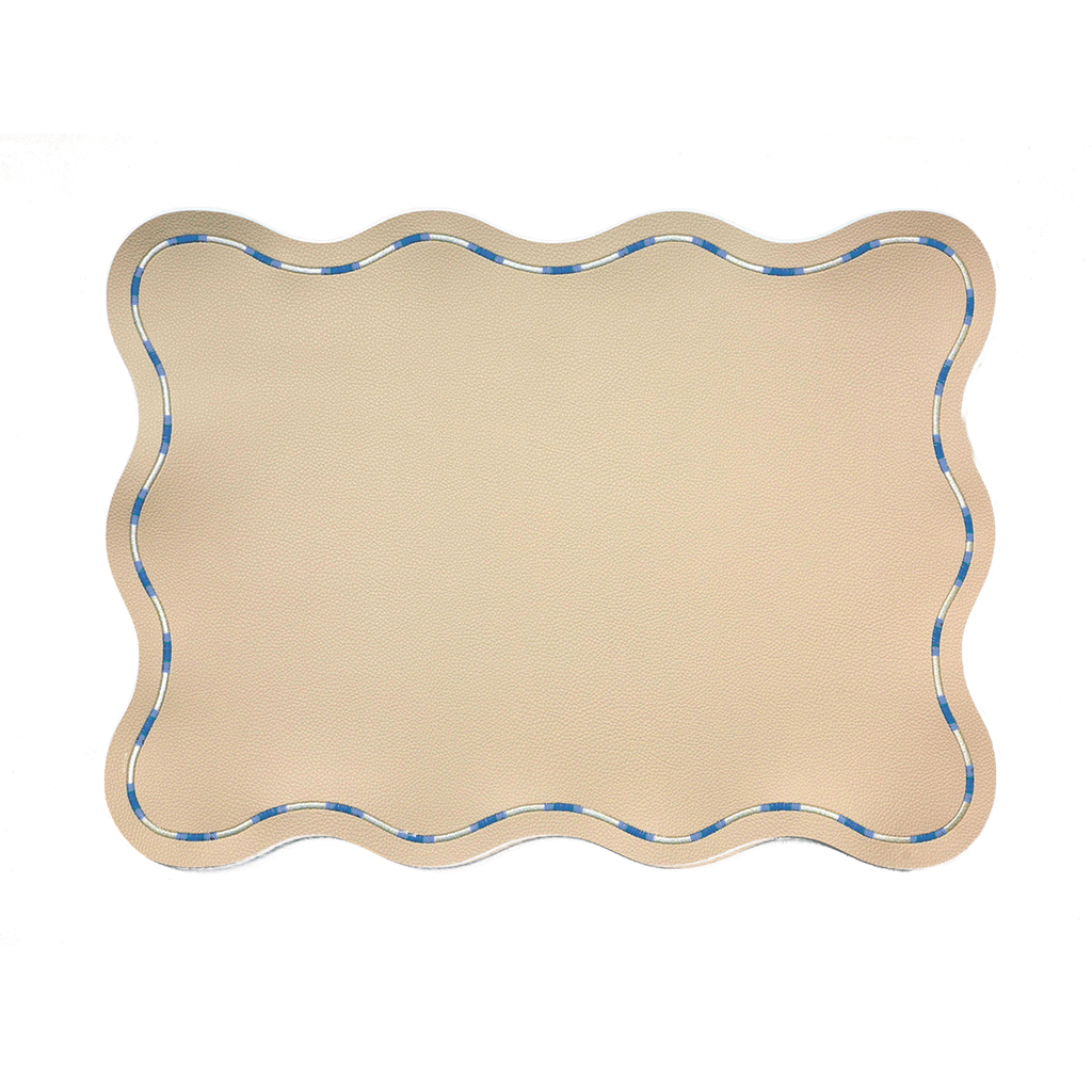 Individual Rectangular Juliette Beige c/ azul 33x45cm