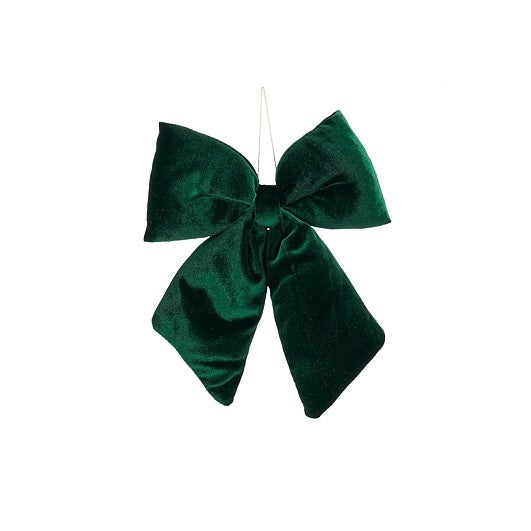 Laço Verde Veludo Pequeno 23cm