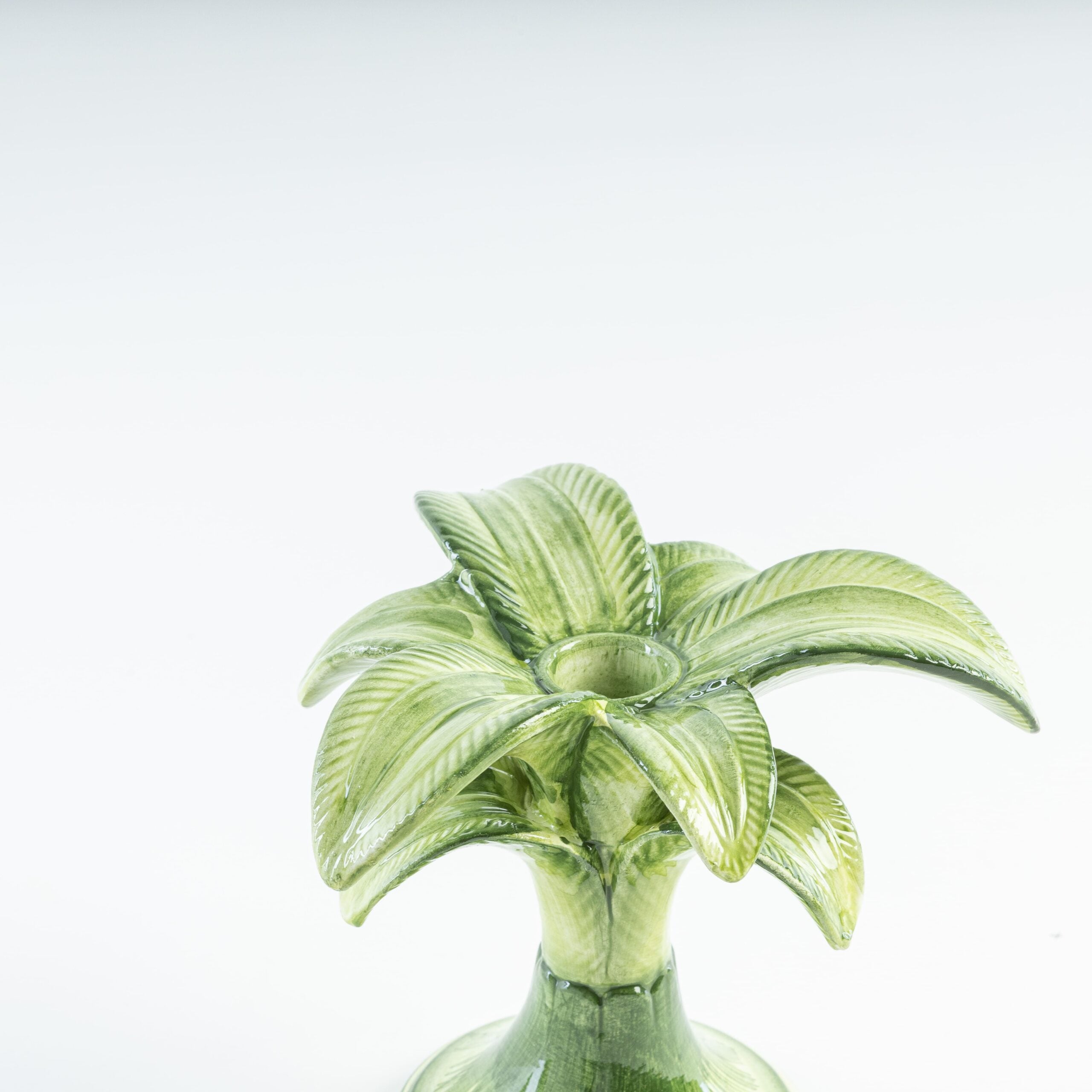 Candelabro Palmeira Verde 15cm