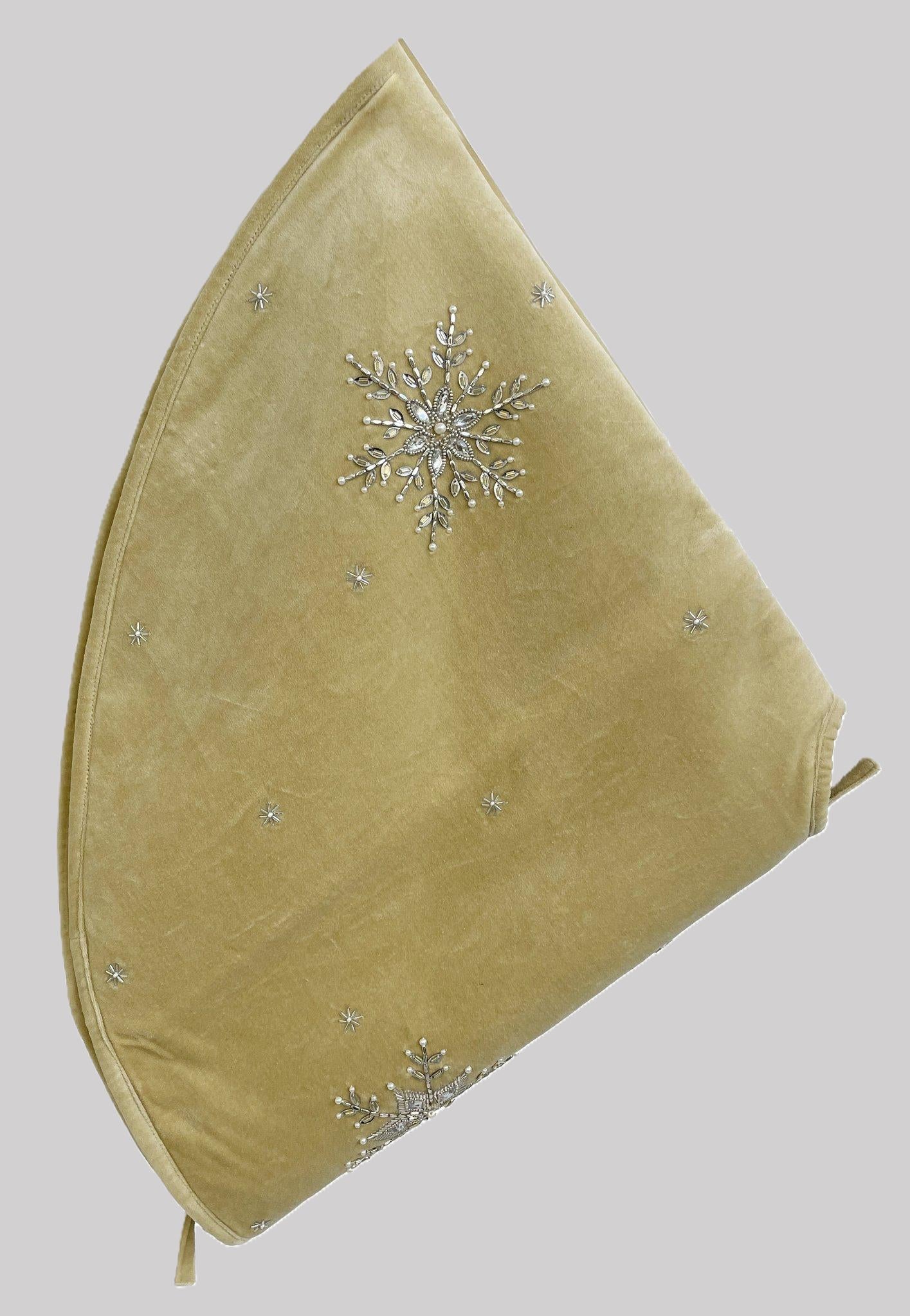 Saiote Veludo bege Pormenores Bordados 1,05cm