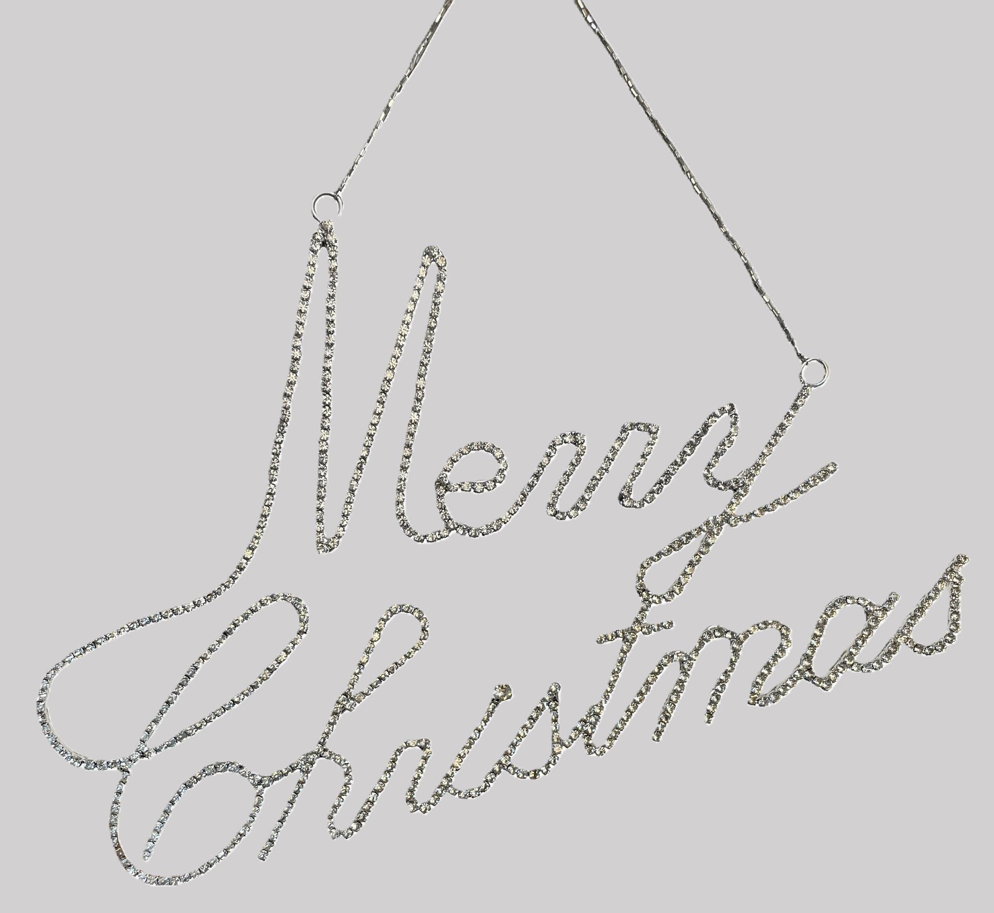 Penduro Merry Christmas Prateado 23cm