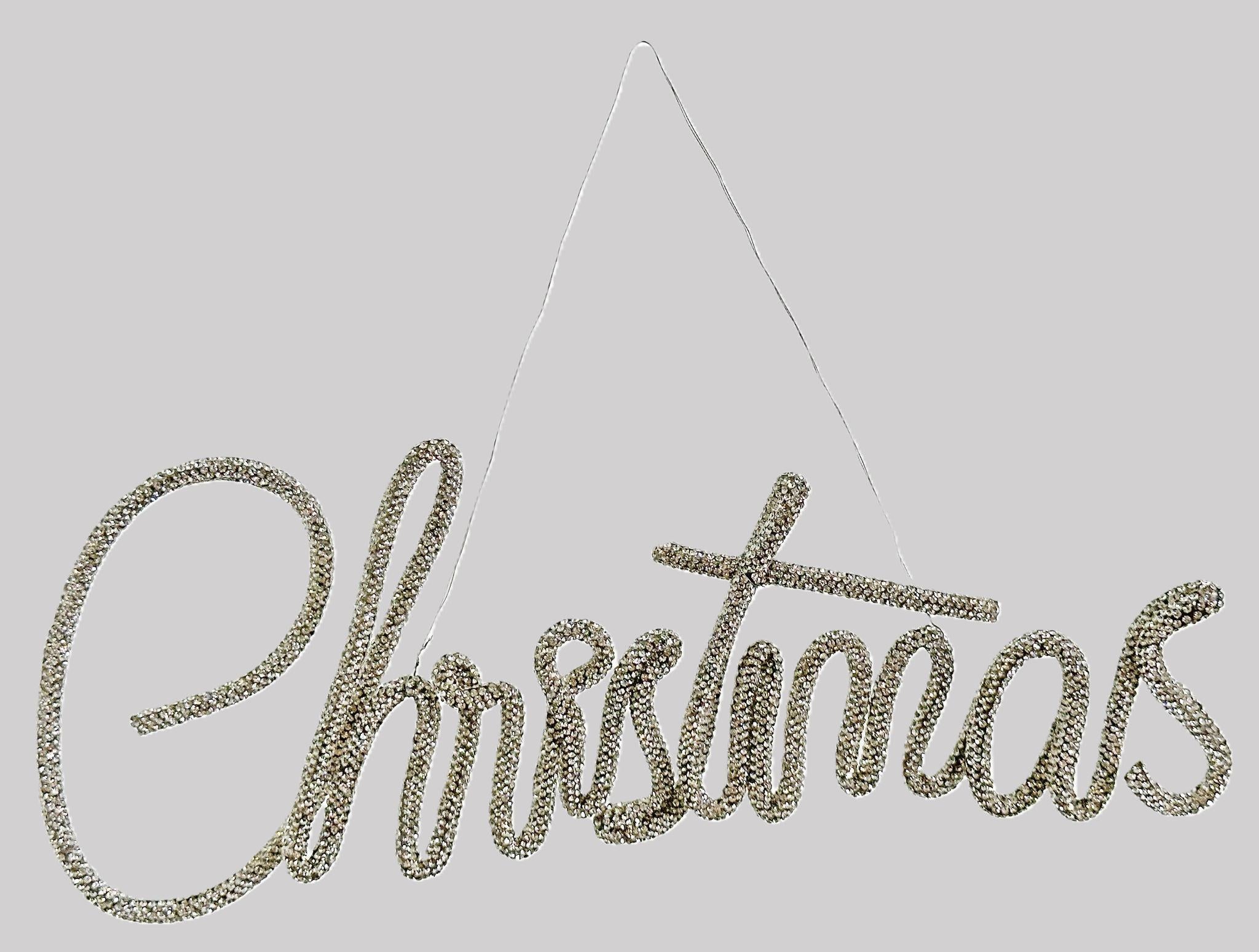 Penduro Merry Christmas Diamond Silver 32cm
