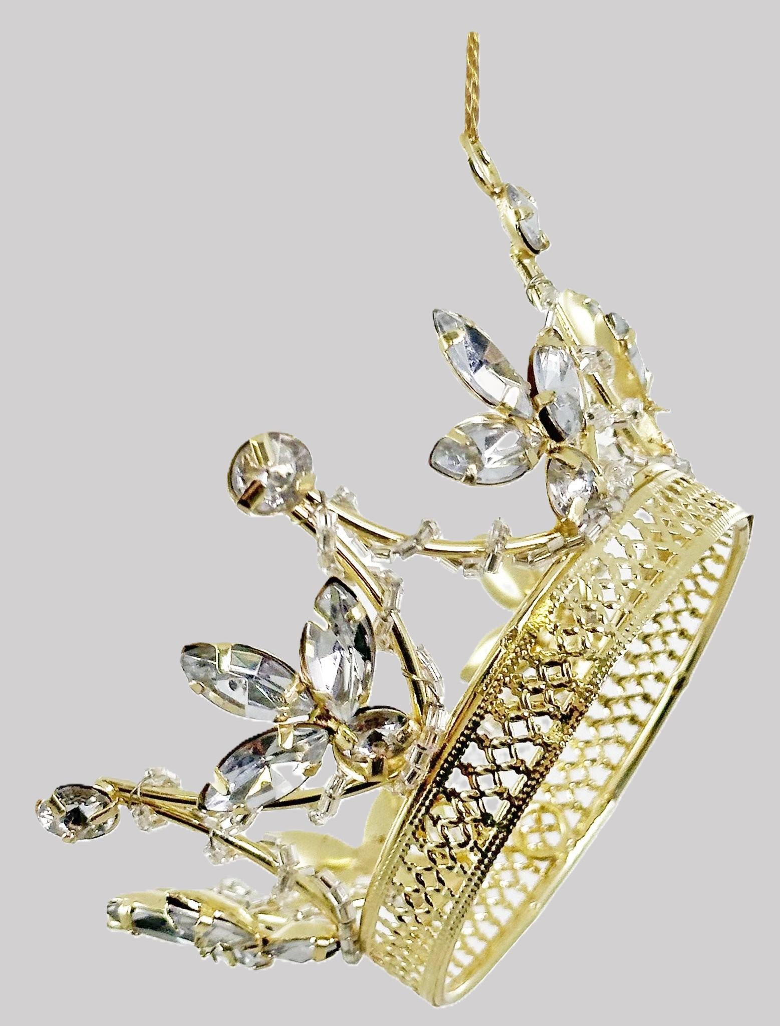 Penduro Coroa Metal Dourada 11cm