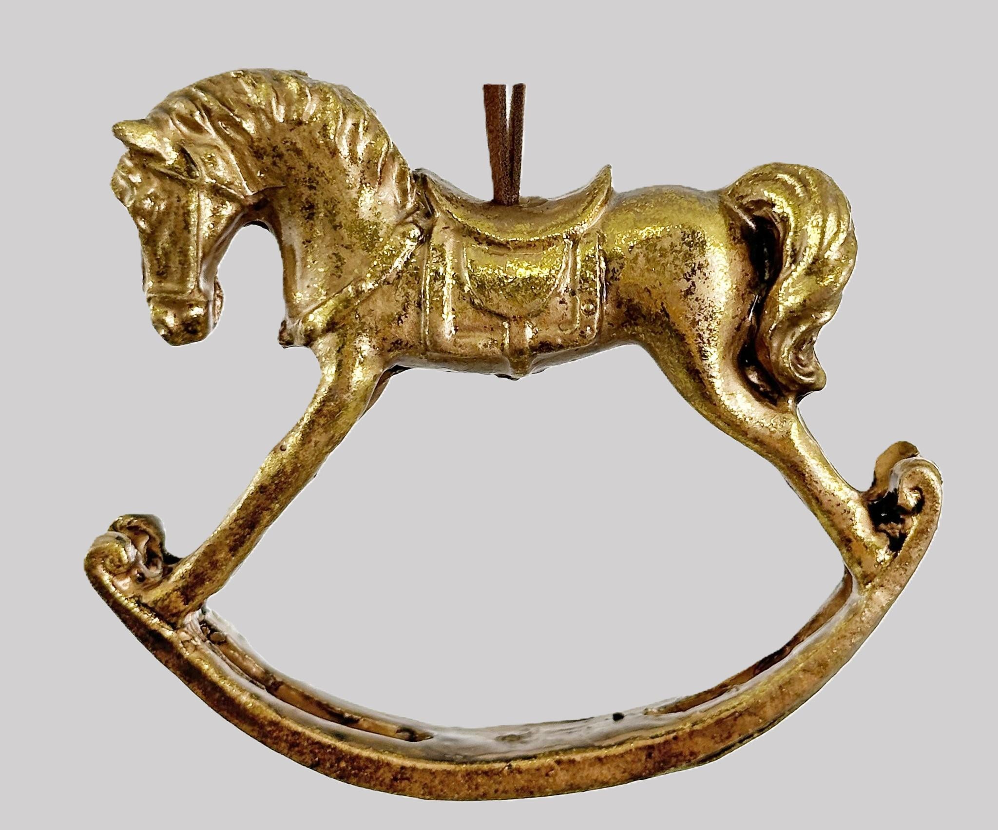 Penduro Cavalo Baloiço Vintage Dourado 8cm