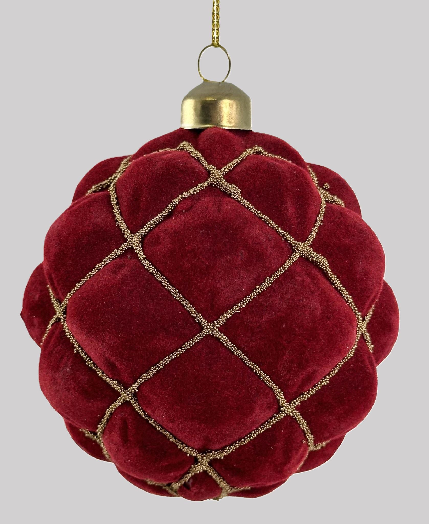 Bola Burgundy Veludo dourado Ø10cm
