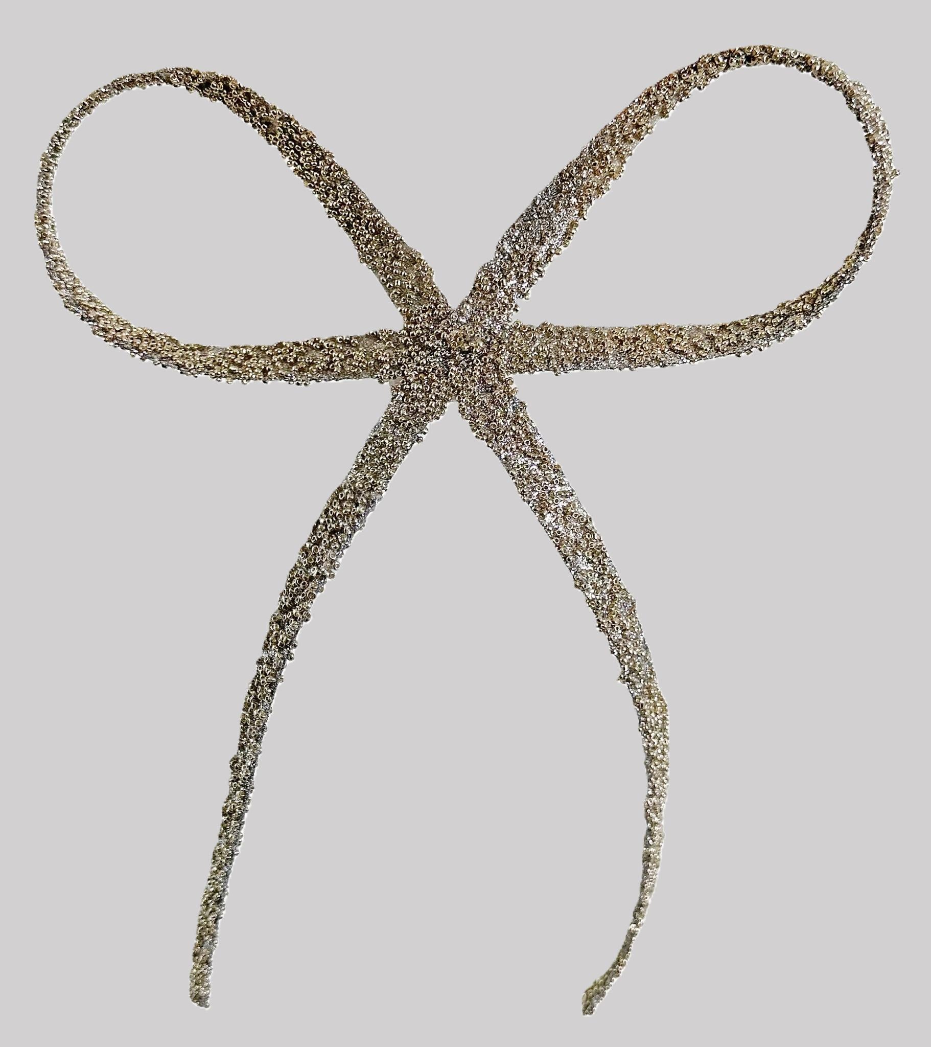 Laço Mola Prateado 35cm