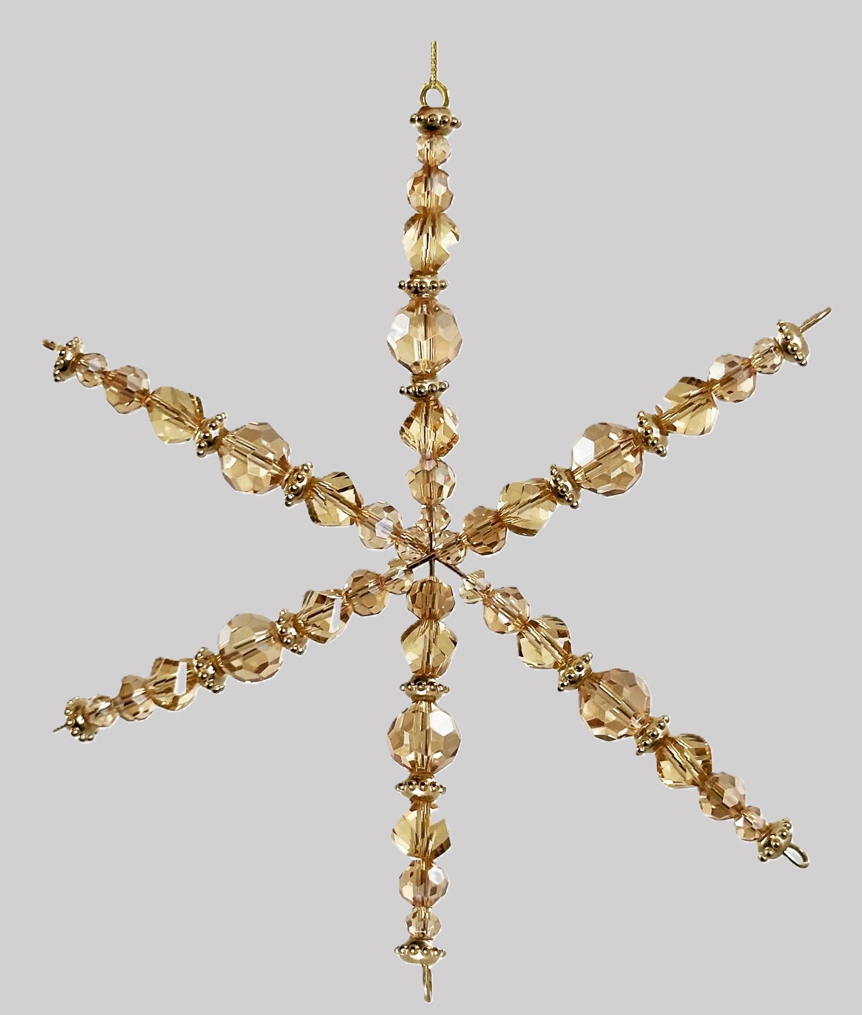Penduro Floco de Neve Jewel Dourado 15cm