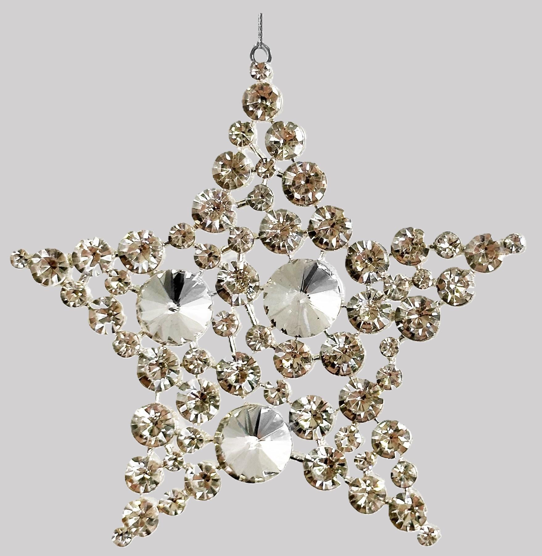 Penduro Estrela Prateada 9cm