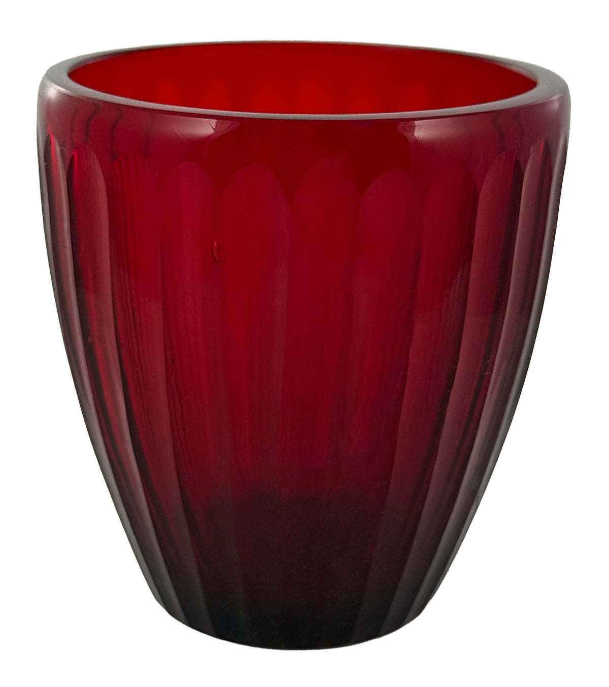 Cálice Vidro Vermelho Corte Reto 8cm