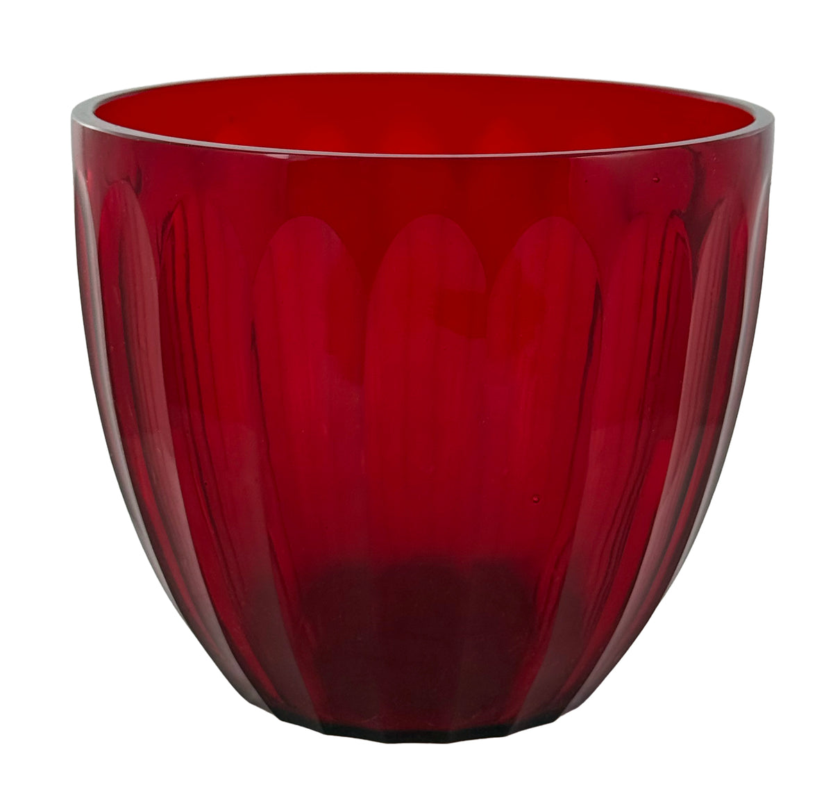 Cálice Vidro Vermelho Corte Reto 10cm